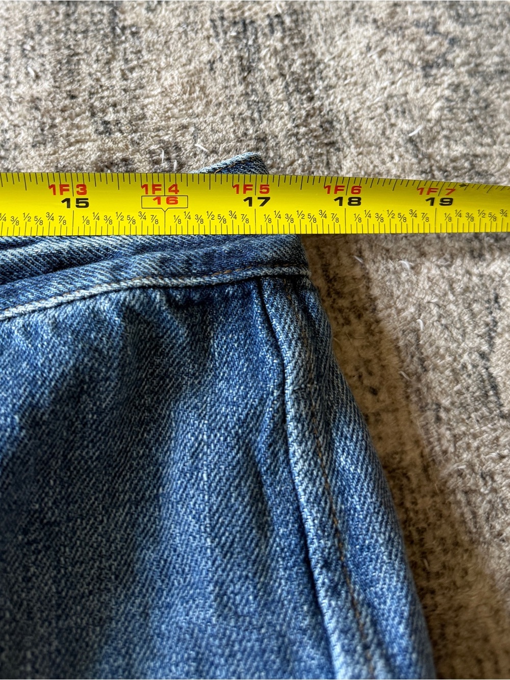 Vintage Ralph Lauren Denim A-Line Midi Skirt Paneled Cotton Prairie Luxury 14 L - Picture 7 of 8
